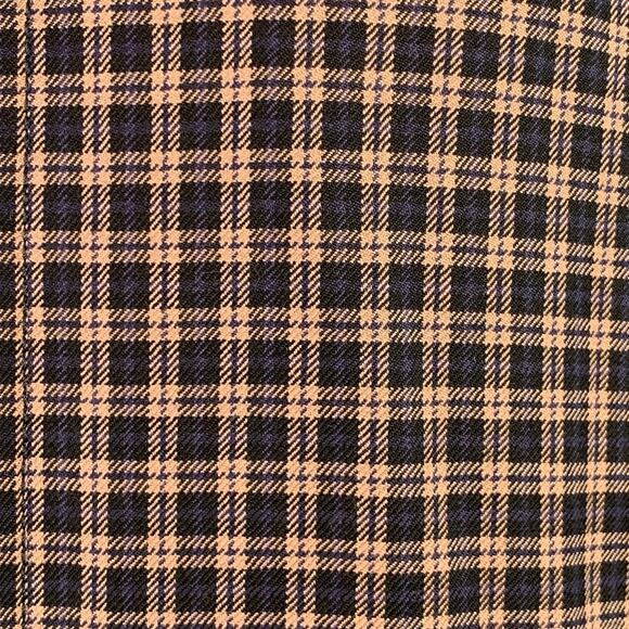 PAUL SMITH Size M Tan Navy Black Plaid Wool Blend Hidden Placket Coat - Picture 2 of 6